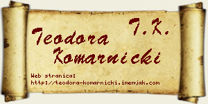 Teodora Komarnički vizit kartica